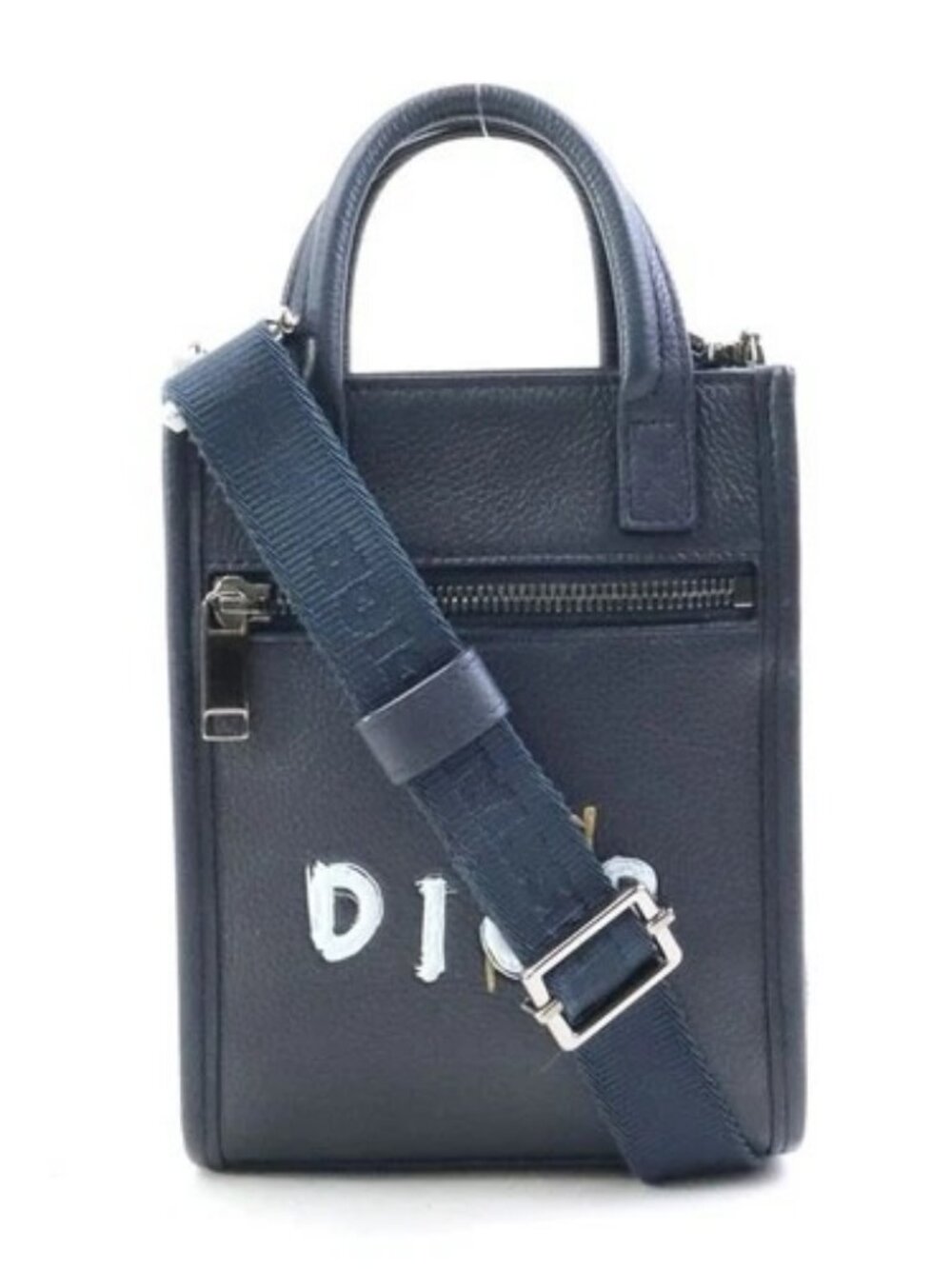 Auth Christian Dior x OTANI WORKSHOP Shoulder Bag Navy Leather - 90241i